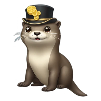 loutre sur une licorne sticker