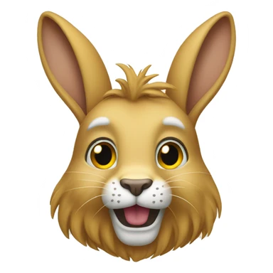 Lapin tête de lion sticker