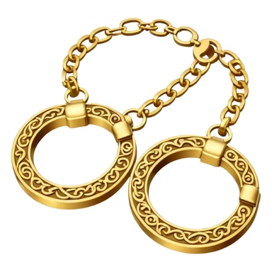Golden hand cuffs on gold chains sticker