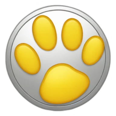 coin with paw yellow cartoony sticker