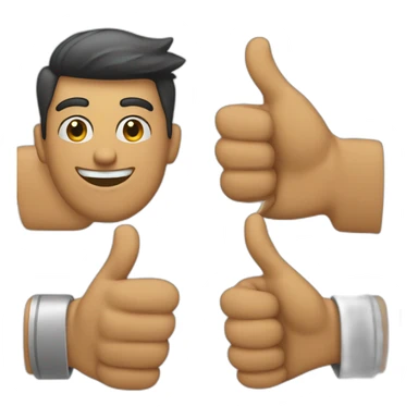 Thumbs up too man fingers sticker