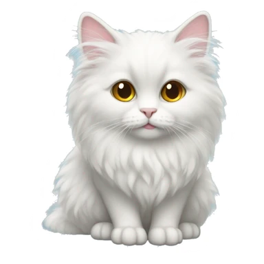 angora cat with angel wings  sticker