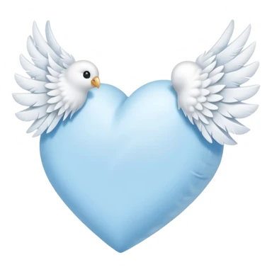light sky blue heart with one wing sticker