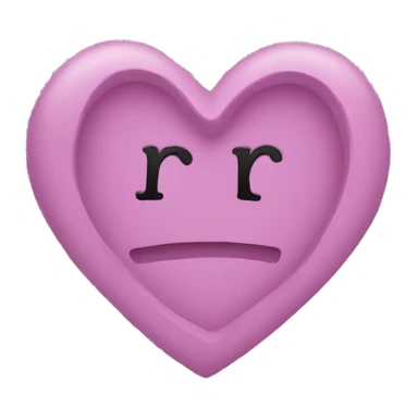Heart with r written in the middle sticker