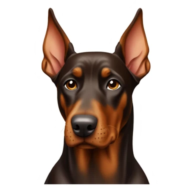 Brown dobermann sitting sticker