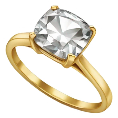 Cushion cut diamond gold ring sticker