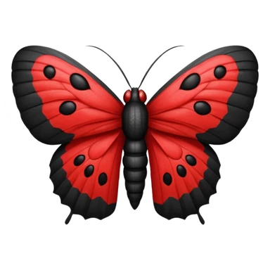 Red and black moth sticker