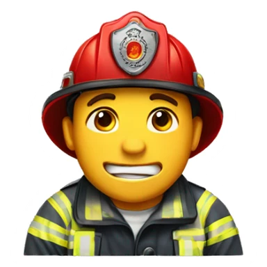 a happy crying fireman sticker