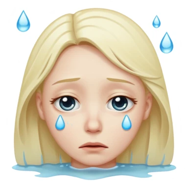 crying face emoji, expressive and clear sticker