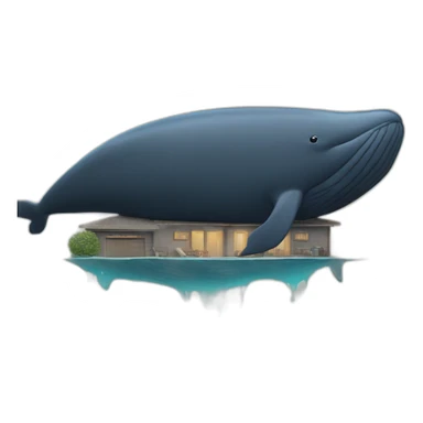 Baleine sur une maison sticker