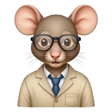 Rat with human head with glasses on sticker