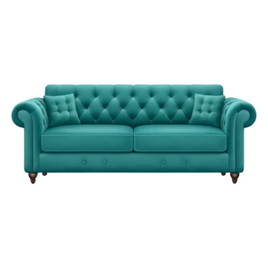 Long plain square teal couch  sticker