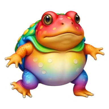 fat round rainbow toad walking sticker