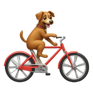 Dog riding bike sticker