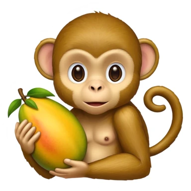 Monkey holding mango sticker