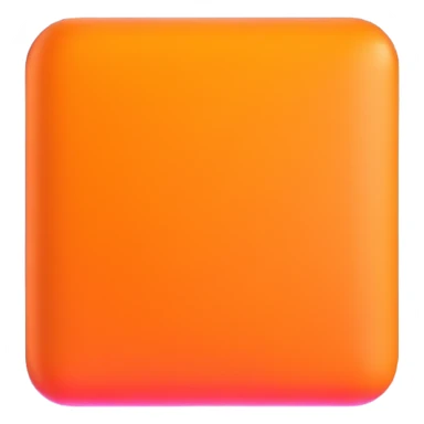 orange square with shine sticker