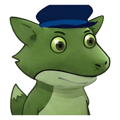 Fox with a hat sticker