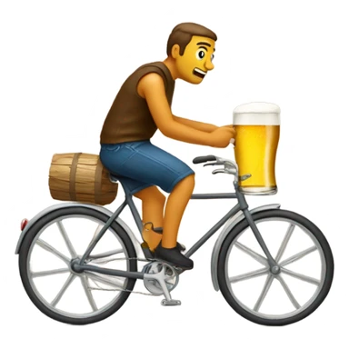 Beer riding bicycle sticker