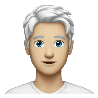Young Man with white hair and blue eyes sticker