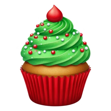 glitter red and green cupcake sticker