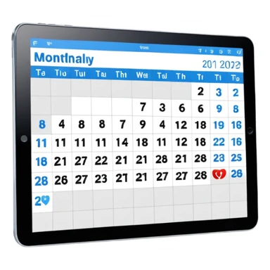 Digital calendar on tablet screen sticker