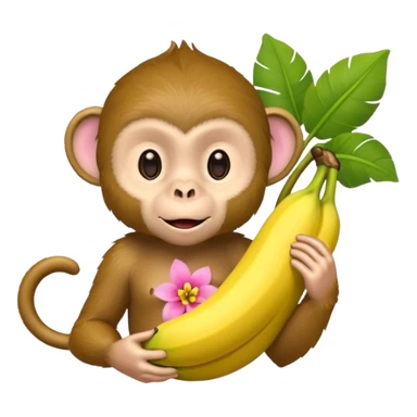 Banana Monkey Green Pink Yellow sticker