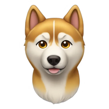 husky with shiba golden colored fur, 3/4 view sticker