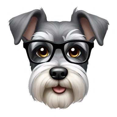 Schnauzer in glasses sticker