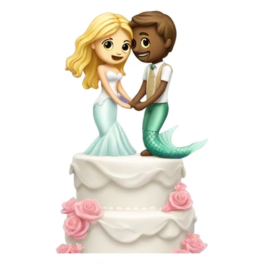 wedding cake with mermaid sticker