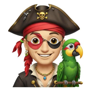 pirate and parrot sticker