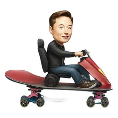 elon musk driving skateboard sticker
