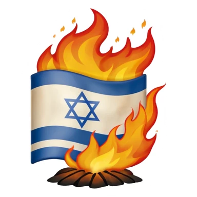 an israeli flag on fire sticker