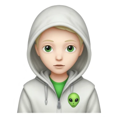 alien, super White Coat with Hoodie  sticker