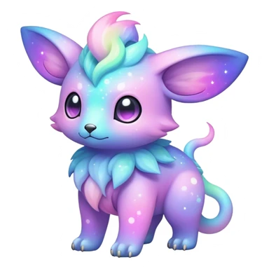 Cute cool colorful pastel nebula fantasy animal hybrid Fakemon full body  sticker