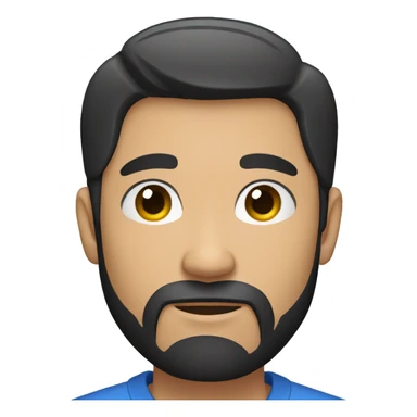 full Man with short black hair and circle beard wearing a blue shirt  sticker