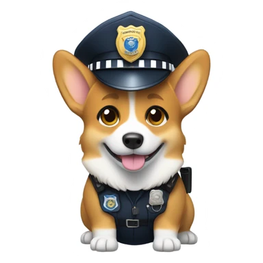 Corgi as police officer sticker