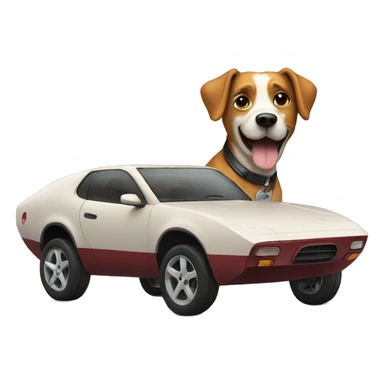 super car with a dog in it sticker
