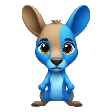 Blue coloured kangaroo body builder chad sticker