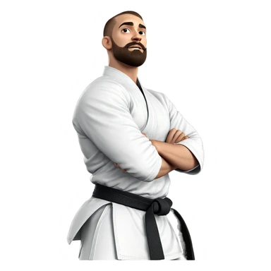 focused martial artist portrait sticker