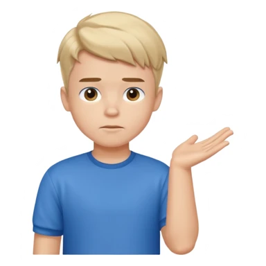 cute boy shrugging his shoulder, boy have good haircut puff style sticker