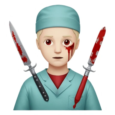 A victorian surgeon with a knife and bloody clothing sticker