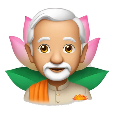 Narendra modi with lotus sticker