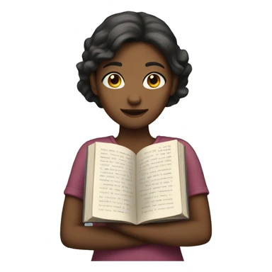 a girl with a book in her hands sticker