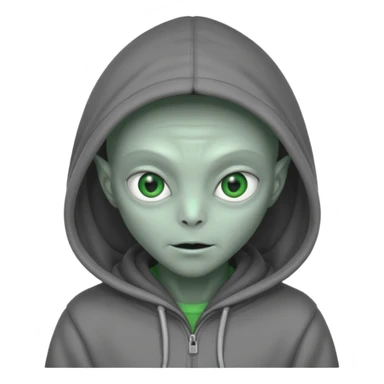 allien with hoodie sticker