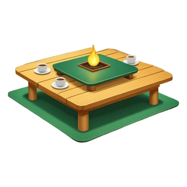 Japanese kotatsu table - green sticker