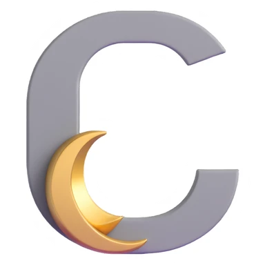 Gray letter C with an angelic golden halo above it, representing Grace/Gracie/graycee sticker
