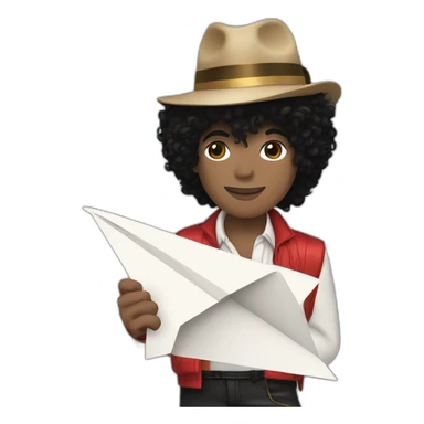 MICHAEL JACKSON HOLDING A PAPER PLANE sticker