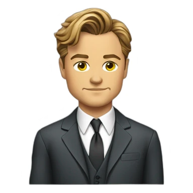 leonardo dicaprio cartoon wearing suit sticker
