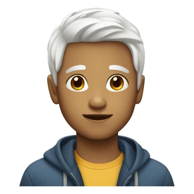 11 year old boy and white hair sticker