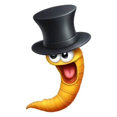 Dancing worm in hat sticker